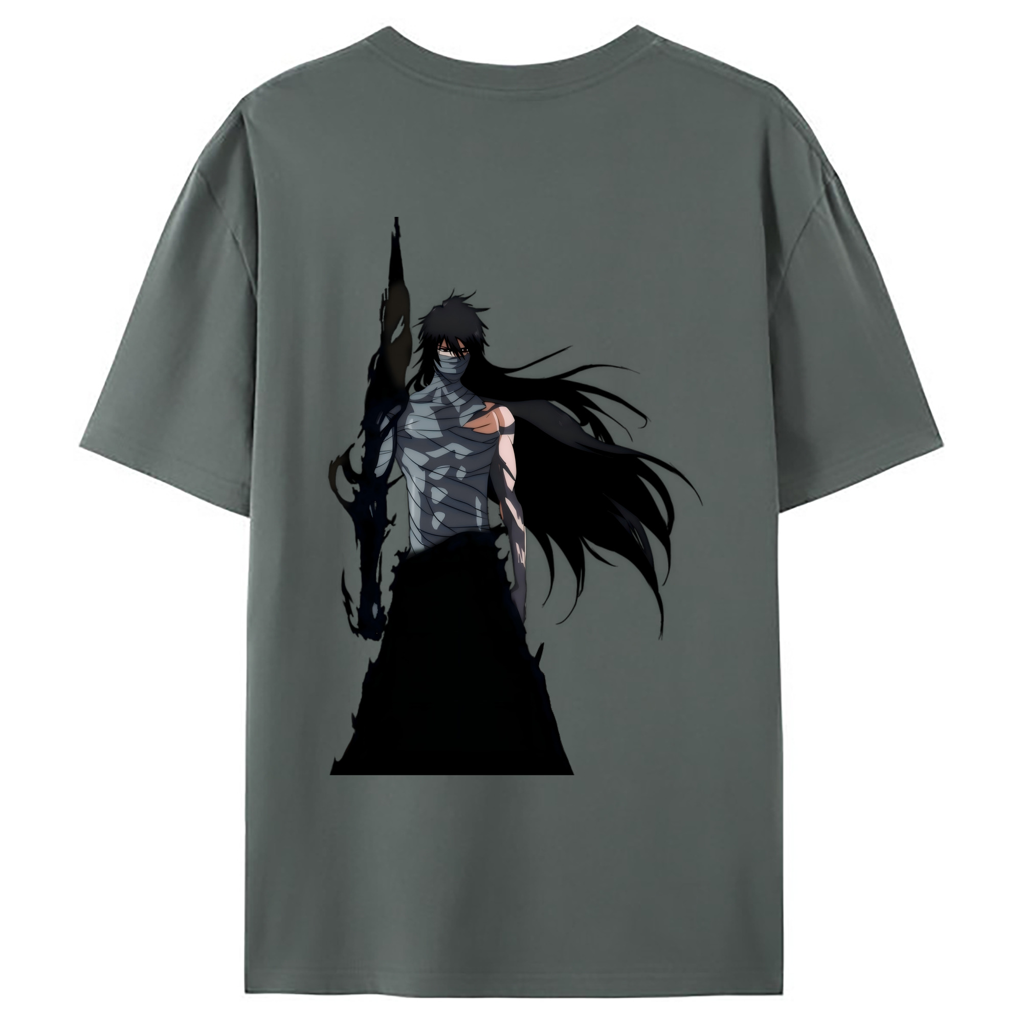 （画像用） ブリーチ 黒崎一護（くろさき いちご）BLEACH Kurosaki Ichigo 綿100％ メンズ半袖Tシャツ（バックプリント） 通気性